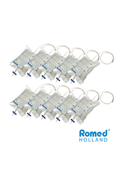 Romed Set of 10 Romed urine collection bags, sterile, 2 L capacity, with T-type drain valve