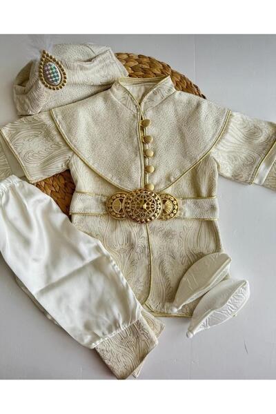 nevrankids Golden Belted Şehzade Baby Boy Circumcision Outfit Mevlütlük Circumcision Suit