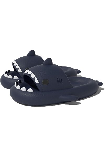 Flippy ® Shark-Style Unisex EVA Foam Clogs, Thick Non-Slip Sole, Size 44-45, Dark Blue
