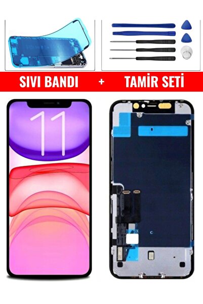 indirimplus iPhone 11 LCD EKRAN +SIVI BANDI+TAMİR SETİ iPhone 11 Uyumlu LCD EKRAN TOUCH