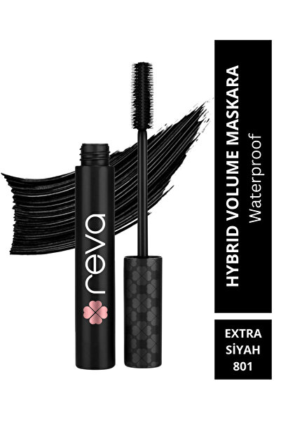 REVA Hacim Veren Hibrit Maskara - Hybrid Volume Mascara Extra Black - No: 801 - Vegan & Temiz Içerik