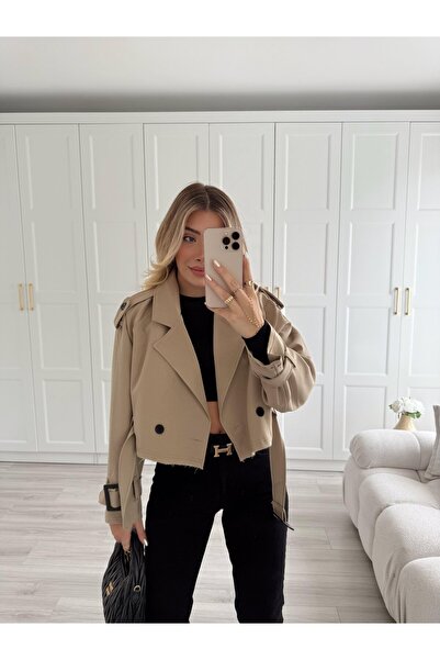 Lady Pixie Γυναικεία ζώνη με λεπτομέρειες κοντή καμπαρντίνα