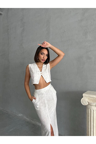 Zerenyus Strawberry Suit Skirt Vest White