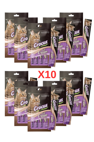 Crocus SOMONLU VE KARİDESLİ KREMA KEDİ ÖDÜLÜ 4X15 GR 10 ADET