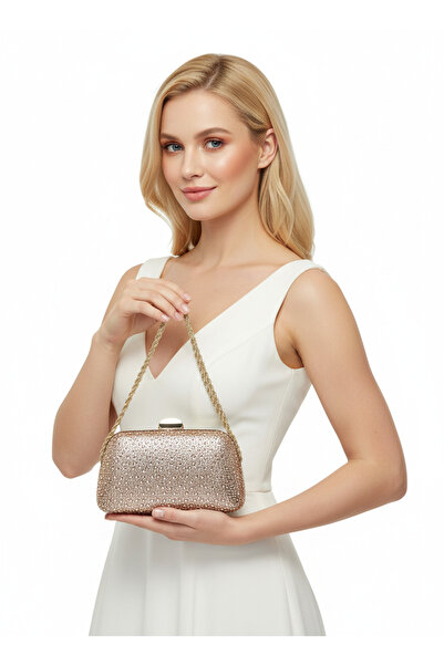 Wedding Fashion Geantă de seară pentru femei, cu lanț de piatră de culoare au...