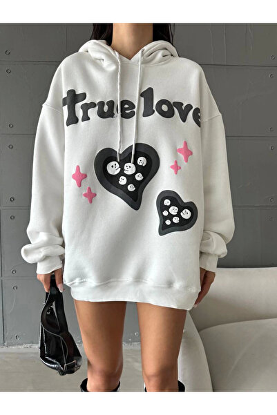 Zerenyus 3 κλωστές υπερμεγέθη συμπαγές γνήσιο εμπριμέ ιδρώτας Λευκό