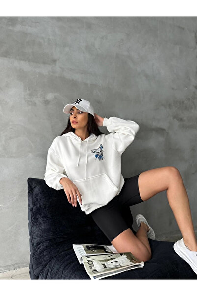 Zerenyus 3 κλωστές ριχτάρι oversize συμπαγής κεφαλή εμπριμέ λευκό