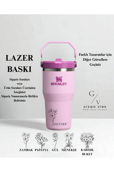 Stanley Kişiselleştirilebilir Iceflow™ Flip Straw Tumbler Pipetli Termos Cher...