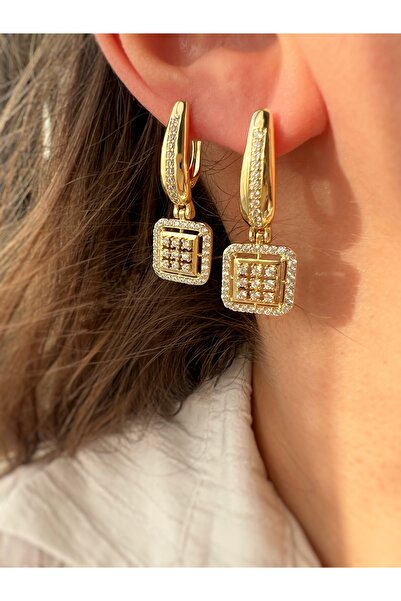Özce Vip Square Detail Design Earrings