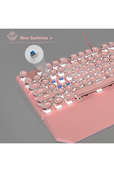 Timebox Mechanical Gaming Keyboard, LED lighting, 104 low key keys, wired and Removable Magnetic Wrist Rest