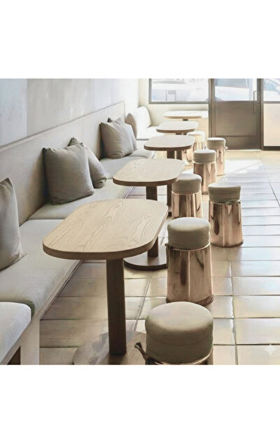 MERDEKORE YUVARLAK MASA CAFE VE EV İÇİ DOĞAL AHŞAP EL YAPIMI DAYANIKLI