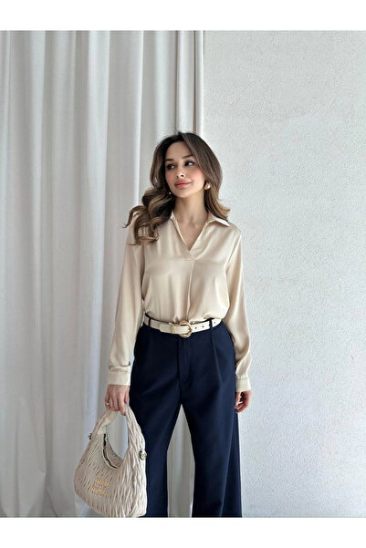 Diemmood Kadın Saten Gömlek Bluz