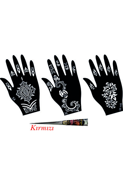 hennadibace El Deseni Kına Kalıbı (GEÇİCİ DÖVME ŞABLONU) Hint Kınası Henna Ta...