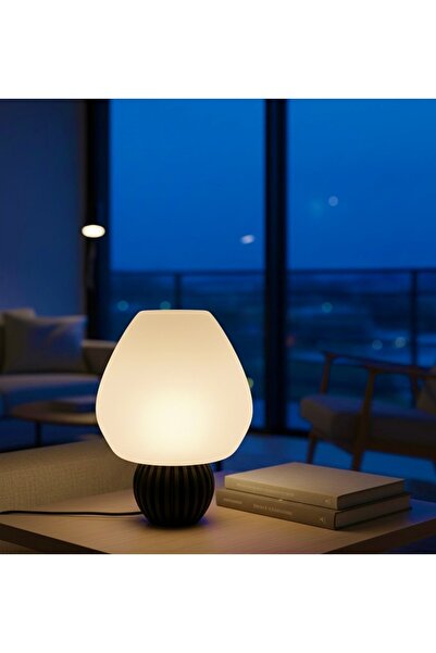 MCY DEKOR Vintage Mantar Abajur - Modern Dekoratif Masa Lambası - Başucu ve Ç...