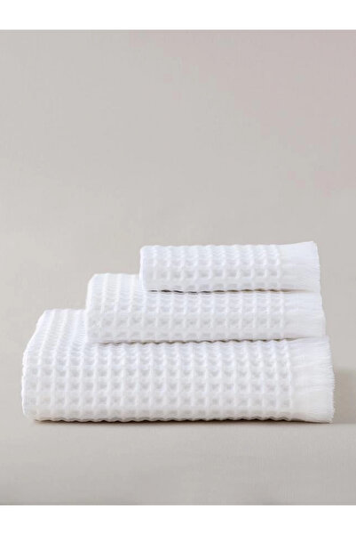 JOLLY HOME 3-Piece Soft Textured Towel Set – 30X45, 50X90, 80X160 cm – 100% Cotton – White