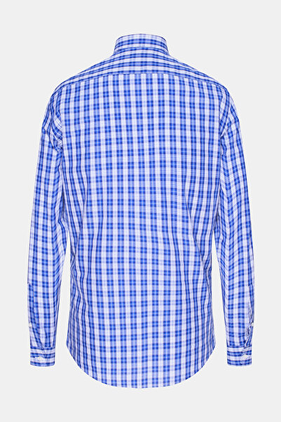 W Collection LACİVERT UZUN KOLLU EKOSE GÖMLEK