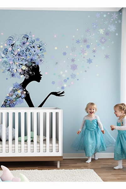 KT Decor Set zidnih naljepnica sa snežnom vilom za devojčice