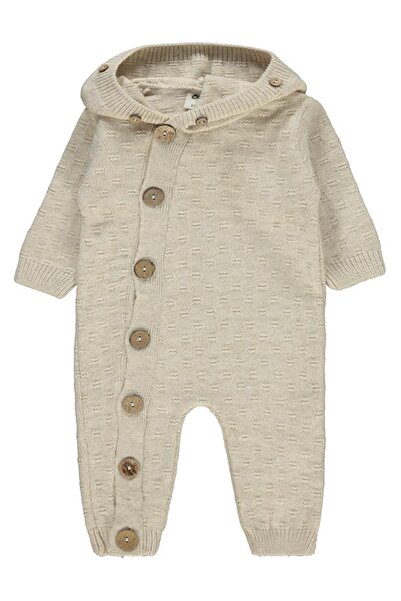 Civil Baby Yandan Açılımlı Tiktak Band Detaylı 6-18 Ay Tulum - Bej 12-18 Ay