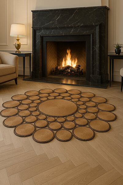 evdeucuz Maste Özel Seri El Yapımı Naturel Halı,Kilim,Paspas