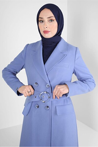 Alvina ΠΑΛΤΟ ΜΕ ΖΩΝΗ ΚΑΙ ΔΙΠΛΟ ΛΑΜΠΡΟ ΚΟΛΑΡΟ 90448