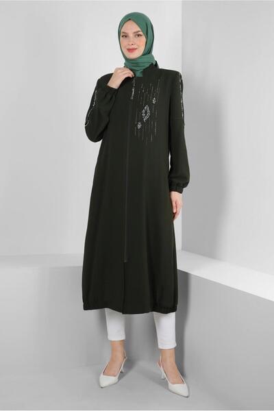 Alvina Тренчкот з кишенями та блискавкою з обробкою каменем 10756