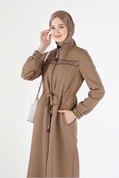 Alvina YAZI BASKILI BELİ BÜZGÜLÜ PARDESÜ 10475