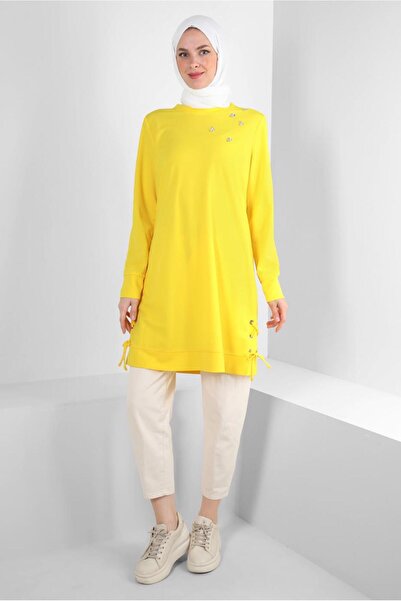 Alvina Stone Detailed Lacing Tracksuit Tunic - 43883