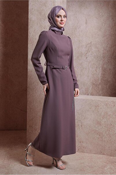 Alvina PÜSKÜL DETAYLI KREP ELBİSE 44180