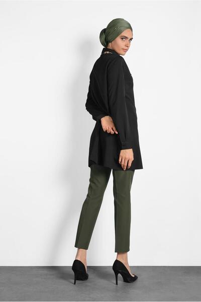 Alvina 40208 Model Buttoned Chiffon Tunic