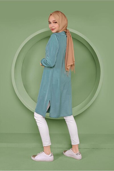 Alvina Men's Collar Tunic with Hidden Buttons 41419