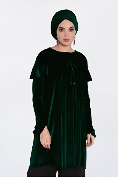 Alvina VOLAN DETAYLI KADİFE TUNİK 4789-1