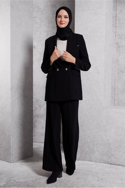 Alvina 30504 Model Double-Breasted Collar and Trousers Set
