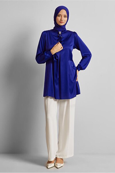 Alvina Brooch Satin Tunic 45589