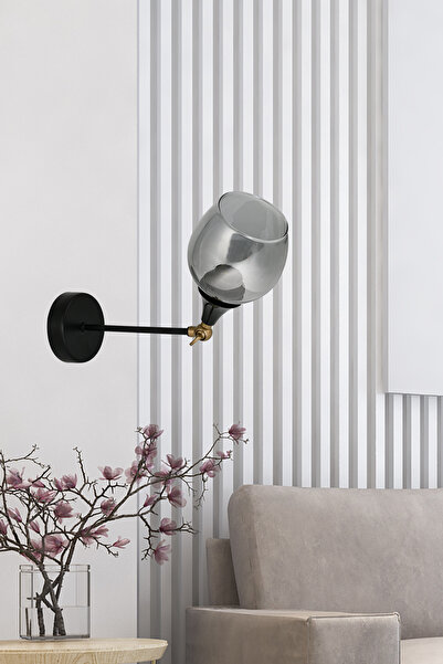 DEDE BLACK WITH PLAY-HEAD ADJUSTABLE SCONCE GLASS