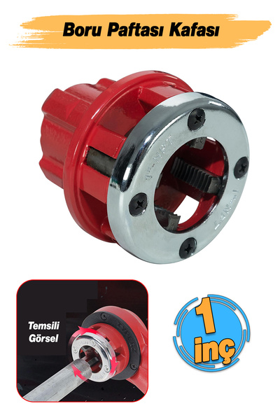 Badem10 (1 Adet) Manuel Diş Açma Pafta Kafası 1" Dahili Kesici Diş Açma Bıçak...