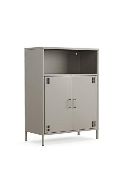 Furni24 Pera Metal Dolap 2 Kapılı, Açık Raflı 80,50 X 40 X 109,50 Cm - 9 Renk...
