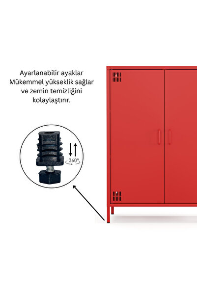 Furni24 Pera Metal Dolap 2 Kapılı 80,50 x 40 x 109,50 cm - 9 Renk Seçeneği Bulunmaktadır