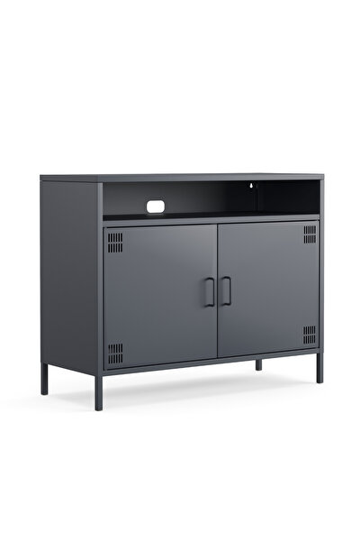 Furni24 Pera Tv Ünitesi, Tv Dolabı,2 Kapaklı, Açık Raflı 100,50 x 40 x 79,50 cm