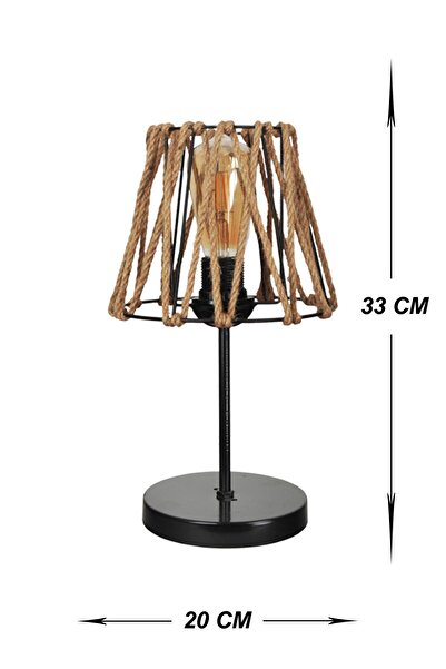 VENON Bohemian Table Lamp Bohemian Lamp Retro Lampshade Edis Table Lamp Case Black Night Light Rope Table