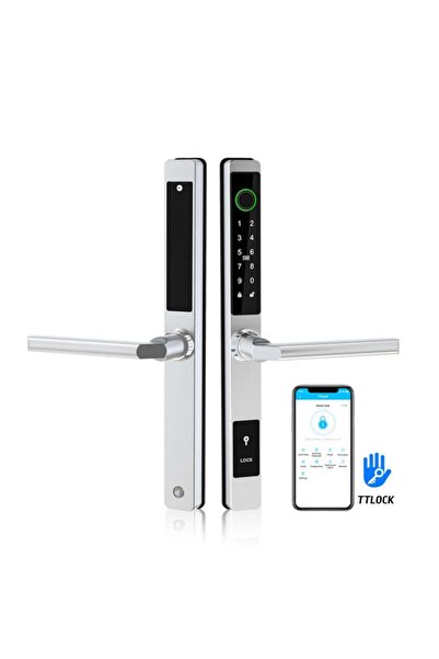 OEM Yala smart ultra slim for double-glazed doors, code, card, TTLock application, Wi-Fi, Silver