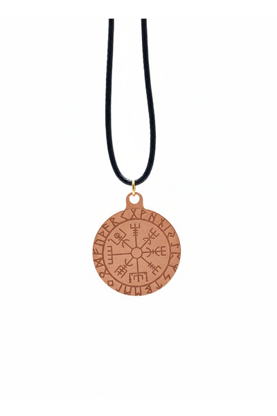 Güney Takı Store %100 Saf Viking Pusulası İşlemeli Bakır Kolye