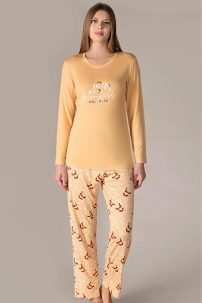FLZ Women's Long Sleeve Pajama Set Viscose Seasonal Dowry 09-131