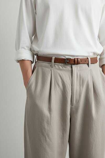 Gesa curea subțire de culoare maro, 2,5 cm