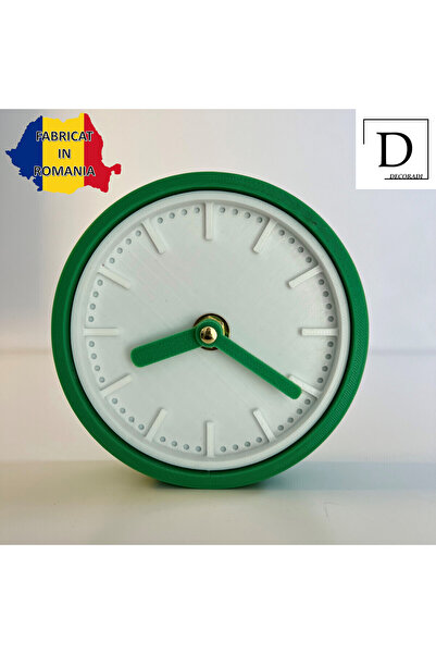 OEM Desk clock, silent, 11 cm, green, 3D printed from PLA (Bioplastic) (1038)