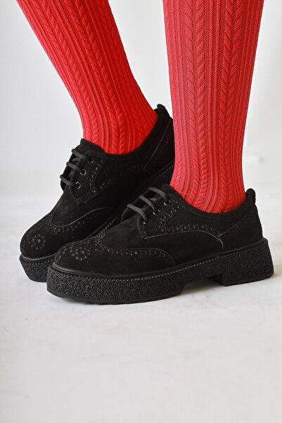 Limoya Rossy Brown, Bitter Brown Color Oval Toe Laser Cut Women's Casual Shoes