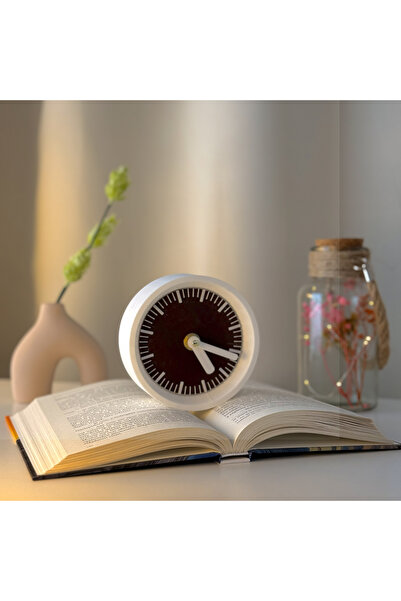 OEM Desk clock, silent, 11 cm, brown, 3D printed from PLA (Bioplastic) (1028)