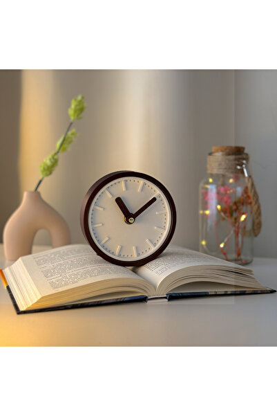 OEM Desk clock, silent, 11 cm, brown, 3D printed from PLA (Bioplastic) (1039)