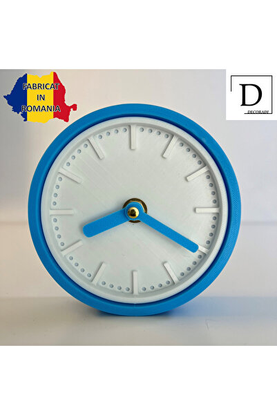 OEM Desk clock, silent, 11 cm, Light blue, 3D printed from PLA (Bioplastic) (1036)