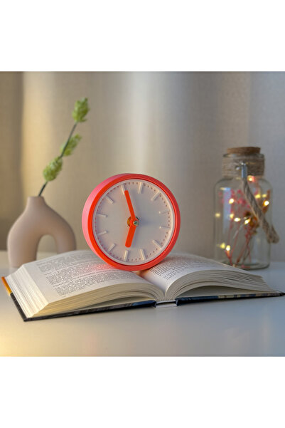 OEM Desk clock, silent, 11 cm, pink, 3D printed from PLA (Bioplastic) (1031)