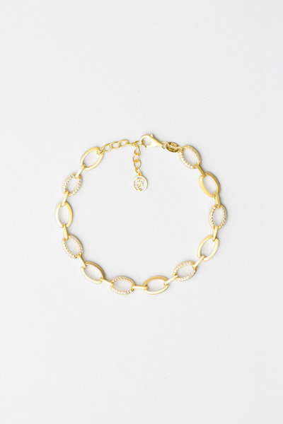 So CHIC... Klasik 18 Ayar Sarı Altın Kaplama 20 Cm Gümüş Zincir Bileklik